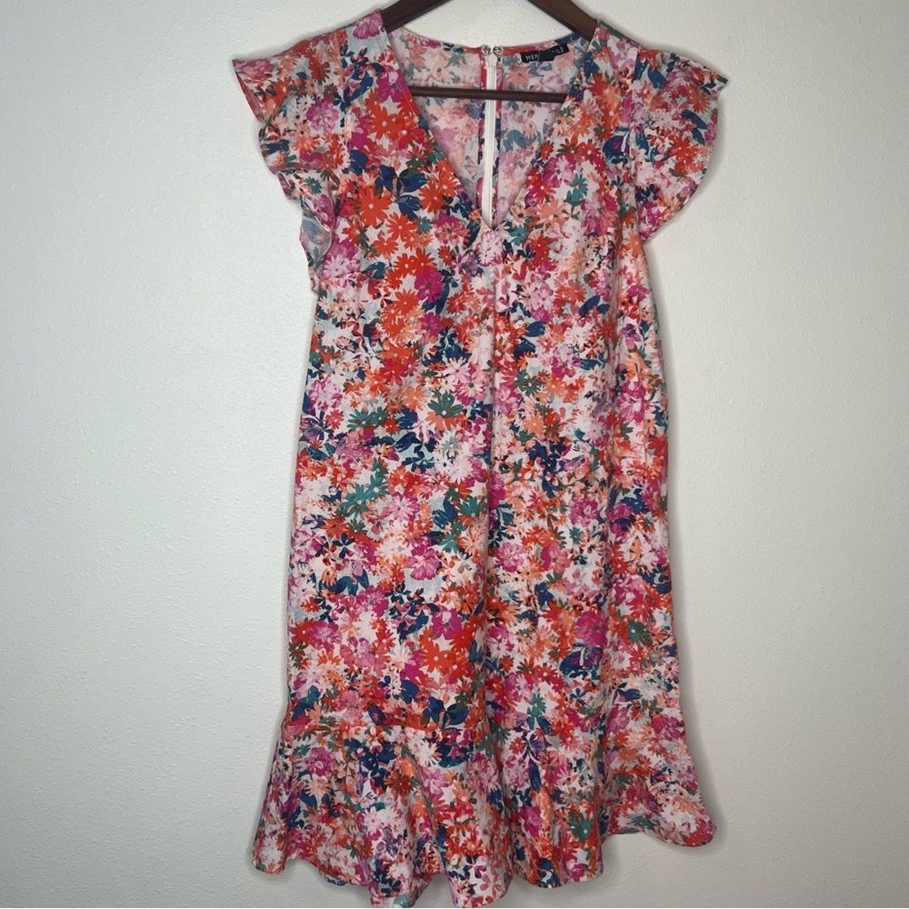 J. Crew Floral Midi Dress - Pink and Red
